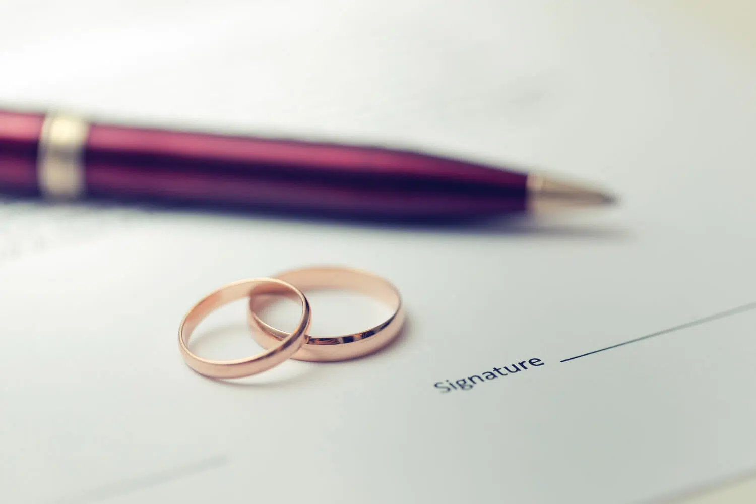 unsigned marriage license and divorce